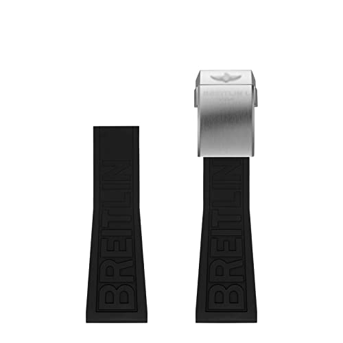 PURYN Gummi-Uhrenarmband für Breitling-Uhrenarmbänder für Avengers Navigtimer World, wasserdicht, weich, mit Schnalle, 22 mm / 24 mm, 22 mm, Achat von PURYN