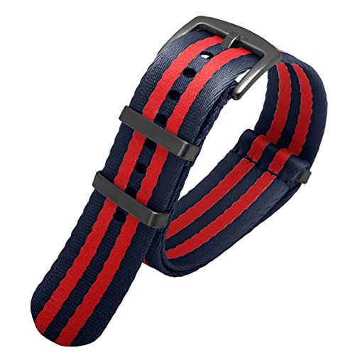 PURYN Hochwertiges 20 mm 22 mm Sicherheitsgurt-Uhrenarmband aus Nylon für Seiko Mido 007 James Bond Militär-gestreifte Ersatz-Herrenuhr, 20 mm, Achat von PURYN