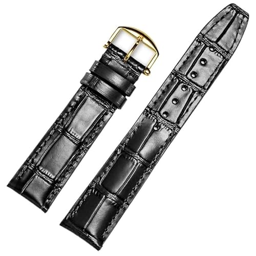 PURYN Leder-Uhrenarmband, kompatibel mit IWC, klassische Alligator-Textur, 20 mm, 21 mm, 22 mm, für IWC Big Pilot Spitfire Gun IW5009 IW3777, Nieten, Rindsleder, 20 mm, Achat von PURYN