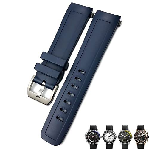 PURYN Uhrenarmband aus Fluorkautschuk, 22 mm, weiches schwarz-blaues Uhrenarmband für IWC Aquatimer Family für Herren, 22 mm, Achat von PURYN