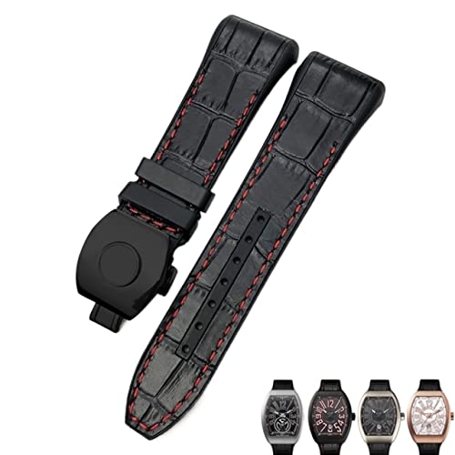 PURYN Uhrenarmband für Franck Muller, 28 mm, Rindsleder, Silikon, Nylon-Gummi, Faltschnalle, Uhrenarmbänder für Herren, 28mm, Achat von PURYN