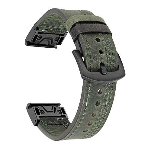 Smartwatch-Armband aus Leder, 22 mm, 26 mm, Schnellverschluss, für Garmin Fenix 7, 7X, 5, 5X, Plus, 6, 6X, Pro 3, 3HR, Epix-Armband, 26mm Fenix 5X 6X, Achat von PURYN