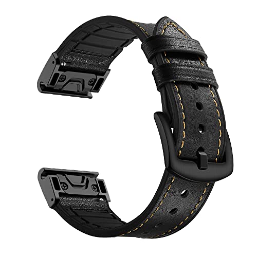 Smartwatch-Armband aus Leder, 22 mm, 26 mm, Schnellverschluss, für Garmin Fenix 7, 7X, 5, 5X, Plus, 6, 6X, Pro 3, 3HR, Epix-Armband, 26mm For Fenix 7X, Achat von PURYN