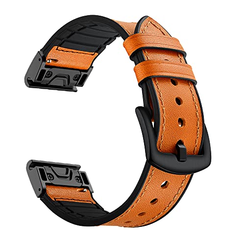 Smartwatch-Armband aus Leder, 22 mm, 26 mm, Schnellverschluss, für Garmin Fenix 7, 7X, 5, 5X, Plus, 6, 6X, Pro 3, 3HR, Epix-Armband, 26mm For Tactix Delta, Achat von PURYN