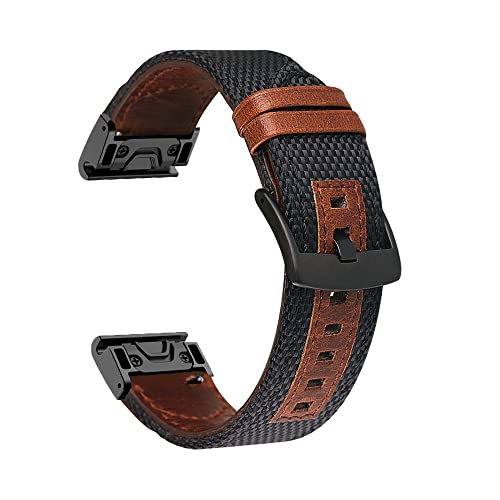 Smartwatch-Armband aus Leder, 22 mm, 26 mm, Schnellverschluss, für Garmin Fenix 7, 7X, 5, 5X, Plus, 6, 6X, Pro 3, 3HR, Epix-Armband, 26mm For Tactix Delta, Achat von PURYN