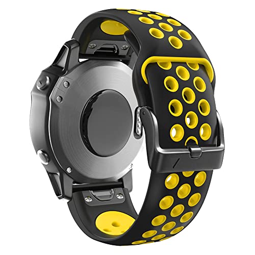 Zweifarbiges Silikon-Smartwatch-Armband für Garmin Fenix 5X/5XPlus/6X/6XPro/3/3HR/Descent MK1/D2 Delta PX Uhrenarmband, 26mm Fenix 5XPlus, Achat von PURYN