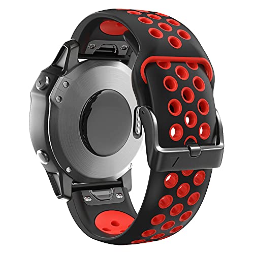 Zweifarbiges Silikon-Smartwatch-Armband für Garmin Fenix 5X/5XPlus/6X/6XPro/3/3HR/Descent MK1/D2 Delta PX Uhrenarmband, 26mm Fenix 6XPro, Achat von PURYN