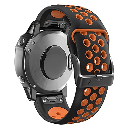 Zweifarbiges Silikon-Smartwatch-Armband für Garmin Fenix 5X/5XPlus/6X/6XPro/3/3HR/Descent MK1/D2 Delta PX Uhrenarmband, 26mm Fenix 6XPro, Achat von PURYN