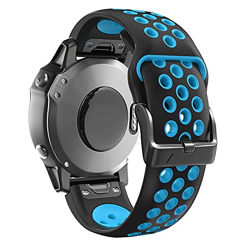 Zweifarbiges Silikon-Smartwatch-Armband für Garmin Fenix 5X/5XPlus/6X/6XPro/3/3HR/Descent MK1/D2 Delta PX Uhrenarmband, 26mm Universal, Achat von PURYN