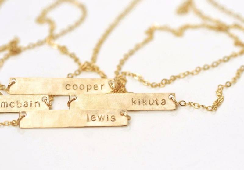 Personalisierte Bar Halskette Aus 585Er Gold, Sterlingsilber Oder Roségold von PURYST