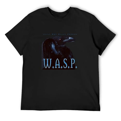 Men's Round Neck T-Shirt W.A.S.P. Not Black Enough Wasp Pure Cotton is More Hygroscopic Black XL Men's Round Neck T-Shirt W.A.S.P. Not Black Enough Wasp Pure Cotton is More Hygroscopic Black XL von PUSFRZO