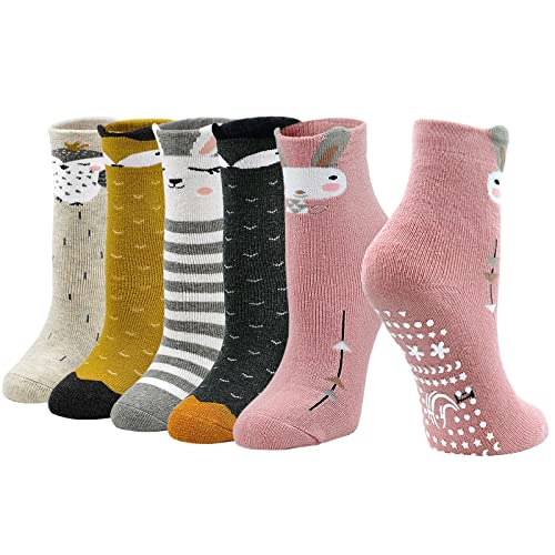 Kinder Stoppersocken ABS Dicke Socken: Kinder Thermosocken Wintersocken Jungen Mädchen Lustige Warm Socken aus Baumwolle - Winter Frottee Socken mit Antirutsch Noppen 2-4 Jahre 5 Paar von PUTUO