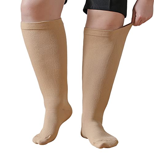 PUTUO Damen Dicke Waden Kompressionsstrümpfe: Herren Kompressionssocken übergröße Stützstrümpfe Männer Kompressionssocken Frauen Thrombosestrümpfe für Sport Flug Beige 4XL 1 Paar PUTUO Damen Dicke Waden Kompressionsstrümpfe: Herren Kompressionssocken übergröße Stützstrümpfe Männer Kompressionssocken Frauen Thrombosestrümpfe für Sport Flug Beige 4XL 1 Paar von PUTUO