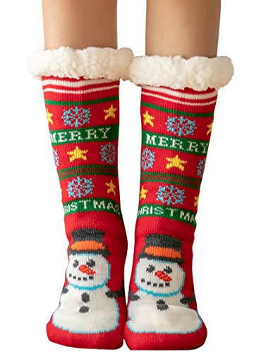 PUTUO Damen Stoppersocken dicke Haussocken mit Anti Rutsch Sohle, Damen ABS Socken Hüttensocken warme Wintersocken flauschig Thermo-Socken mit Innenfrottee von PUTUO