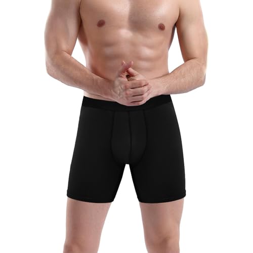 PUTUO Herren Bambusfaser Boxershorts Unterhosen: Atmungsaktive Lange Unterwäsche für Männer - Weiche Retroshorts - Ohne kratzenden Zettel von PUTUO