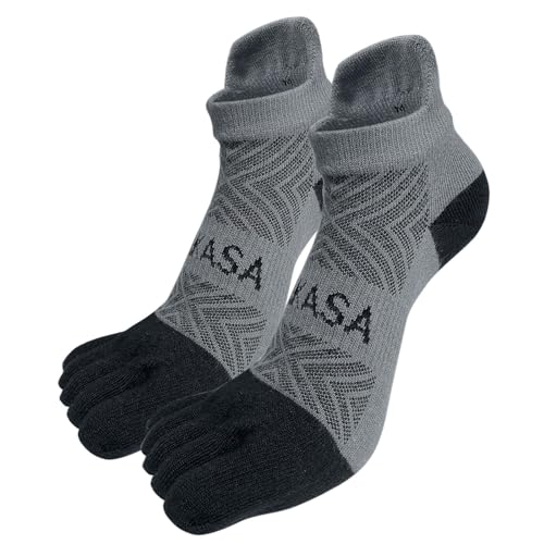 PUTUO Zehensocken für Herren Laufsocken Sneakersocken: Cool Max Sneaker Socken für Herren Kurz Fünf Finger Sportsocken Atmungsaktiv Wandersocken Männer Anti Blasen Trekkingsocken 1 Paar 43-46 von PUTUO