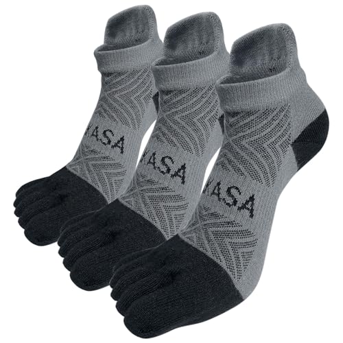 PUTUO Zehensocken für Herren Laufsocken Sneakersocken: Cool Max Sneaker Socken für Herren Kurz Fünf Finger Sportsocken Atmungsaktiv Wandersocken Männer Anti Blasen Trekkingsocken 3 Paar 43-46 von PUTUO