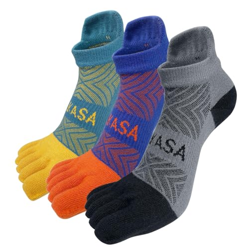 PUTUO Zehensocken für Herren Laufsocken Sneakersocken: Cool Max Sneaker Socken für Herren Kurz Fünf Finger Sportsocken Atmungsaktiv Wandersocken Männer Anti Blasen Trekkingsocken 3 Paar 43-46 von PUTUO