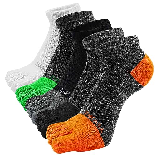 PUTUO Zehensocken für Herren Sneaker Socken: Laufsocken aus Baumwolle Männer Kurz Sportsocken Atmungsaktiv Wandersocken Anti Blasen Sneakersocken Trekkingsocken Herrensocken 5 Paar 39-42 von PUTUO