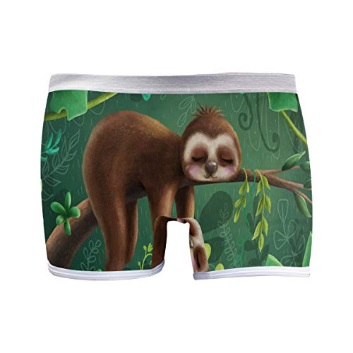 PUXUQU Damen Boxershorts Panties Tropisch Tier Lustig Faultier Unterwäsche Unterhosen Pants von PUXUQU