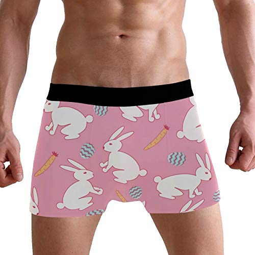 PUXUQU Herren Boxershorts Süß Kaninchen Hase Ostern Ei Unterhosen Männer Herrenunterwäsche Unterwäsche von PUXUQU