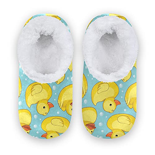 PUXUQU Kinder Hausschuhe Süß Gelb Ente Hausschuh Schlafzimmer Schuhe Hausschuhe Socken Warme Hausschuhe für Jungen mädchen von CMMT