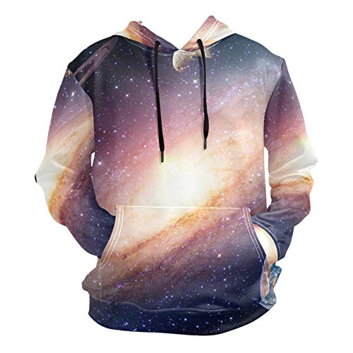 PUXUQU Mens Hoodie Sweatshirt Universum Galaxis Weltraum Long Sleeve Pullover Hooded Hoody with Pockets von PUXUQU