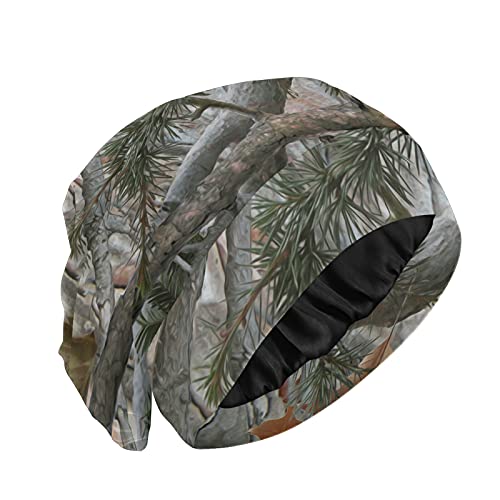 PUXUQU Schlafhaube Mütze Wald verlässt Tarn Bonnet Schlafmütze Nachtmütze Kopfhaube Nacht Kopfbedeckung Schlafen Haar Schlaf Hut Haarausfall Kappe für Damen Mädchen Frauen von CMMT