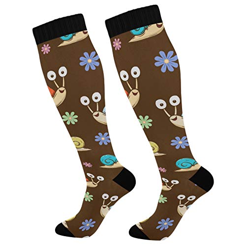 PUXUQU Socken Strümpfe Niedliche Schnecken Blume Herren Damen Kniestrümpfe Socken 1 Pack von PUXUQU