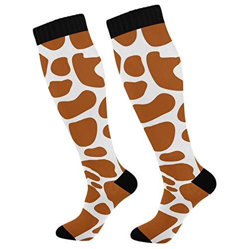 PUXUQU Socken Strümpfe Tier Giraffe Haut Druck Herren Damen Kniestrümpfe Socken 1 Pack von PUXUQU