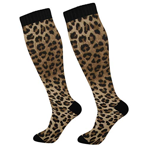 PUXUQU Socken Strümpfe Tier Leopard Haut Herren Damen Kniestrümpfe Socken 1 Pack von CMMT