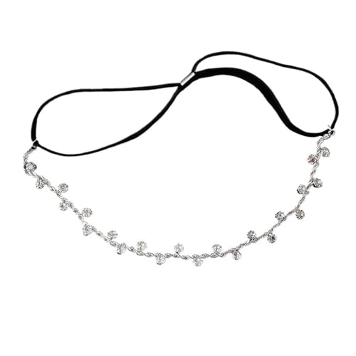 2 Stück Brautkopfschmuck, einfache Kristallkette, Hochzeitshaarschmuck for Frauen, Party, Strandausflüge for Hochzeiten (Gold)(Silver) von PUYUNA