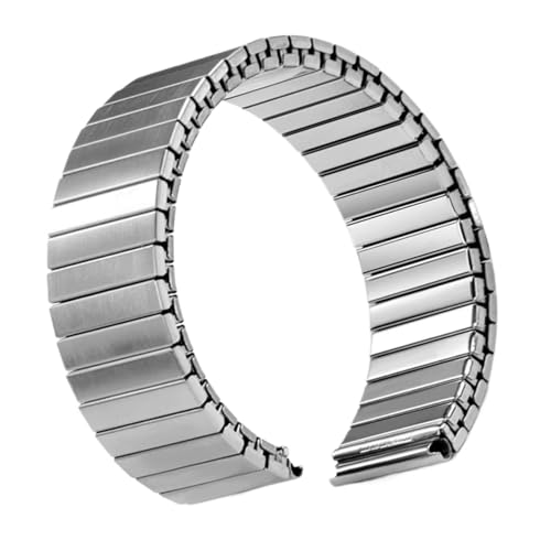 PUYUNA Elastisches Stretcharmband Edelstahl Uhrenarmband Metallarmband Erweiterungsarmband Ersatzgürtel(Silver,16MM-S (136MM)) von PUYUNA