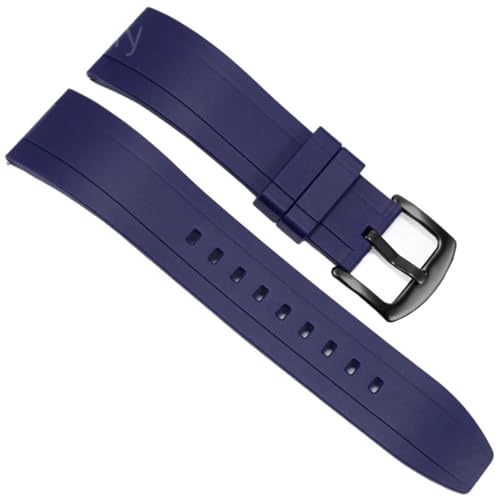 PUYUNA Silikon Herrenmode Sport Uhrenarmband 20mm 22mm Universal Armband Ersatz Uhrenarmband Zubehör(Blue Black K2,24mm) von PUYUNA