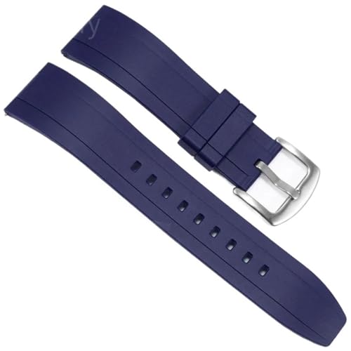 PUYUNA Silikon Herrenmode Sport Uhrenarmband 20mm 22mm Universal Armband Ersatz Uhrenarmband Zubehör(Blue Steel K2,20mm) von PUYUNA