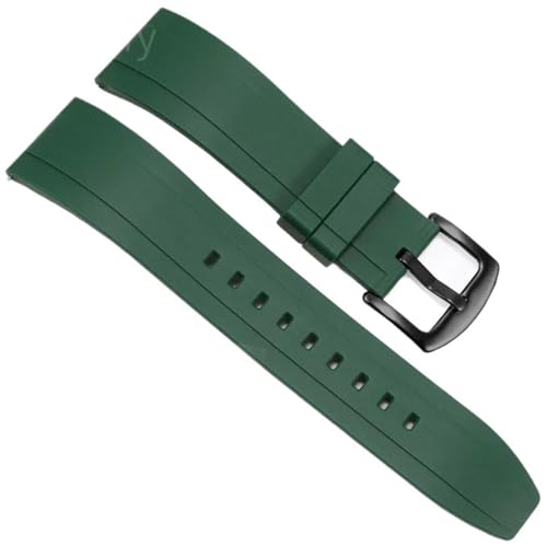 PUYUNA Silikon Herrenmode Sport Uhrenarmband 20mm 22mm Universal Armband Ersatz Uhrenarmband Zubehör(Green Black K2,24mm) von PUYUNA