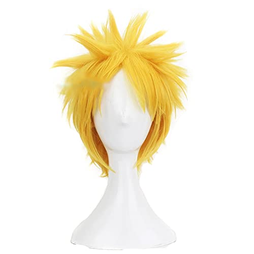 Anime Boruto Rolle Minato Namikaze Cosplay Perücke Goldene kurze Perücke Viertes Yondaime Stirnband Hitzebeständiges Haar von PUYYDS