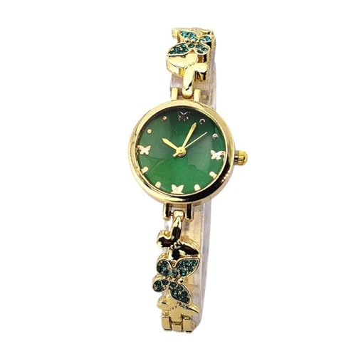 PUZYI Accessoires Elegante Damenuhr mit Schmetterlingsarmband, goldfarben, luxuriöse Diamant-Damenuhren sind EIN tolles Geschenk for Frauen Mode(Groen) von PUZYI