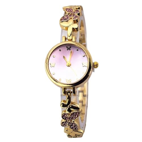 PUZYI Accessoires Elegante Damenuhr mit Schmetterlingsarmband, goldfarben, luxuriöse Diamant-Damenuhren sind EIN tolles Geschenk for Frauen Mode(Rose) von PUZYI