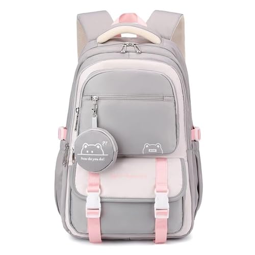 PUZYI Laptop-Rucksack 16 Zoll Kinder Grundschule Mittelschule Oberschule College-Rucksäcke Diebstahlsicherer Reiserucksack Große Büchertaschen for Teenager Mädchen Jungen Studenten(Grey) von PUZYI