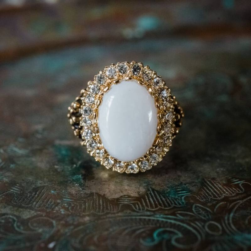 Vintage Opal Kristall Ring 18K Gold Edwardian Stil Schmuck Vintage Opal Kristall Ring 18K Gold Edwardian Stil Schmuck von PVDVintageJewelry