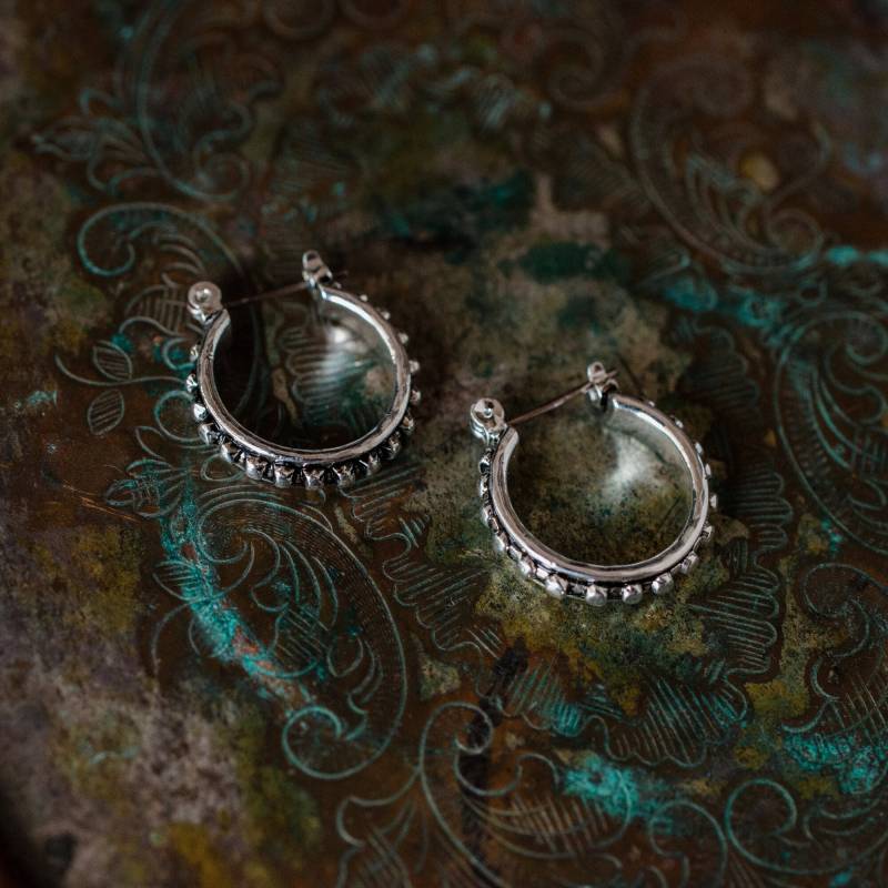 Vintage Oscar De La Renta Hoop Ohrringe Antikes Silber Tone Filigran von PVDVintageJewelry