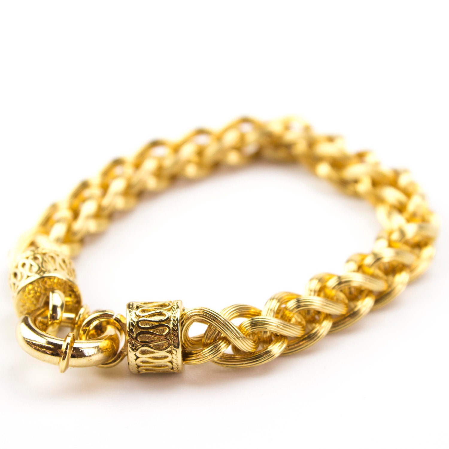 Vintage Oscar De La Renta Vergoldetes Gewebtes Armband - 21 cm Vintage Oscar De La Renta Vergoldetes Gewebtes Armband - 21 cm von PVDVintageJewelry