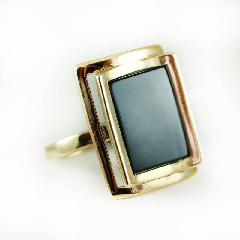 Vintage Ring Echt Onyx Rechteck 18K Gold #r327 - Begrenzte Lager Nie Getragen Vintage Ring Echt Onyx Rechteck 18K Gold #r327 - Begrenzte Lager Nie Getragen von PVDVintageJewelry