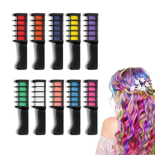 10 Stück Haarkreide, Haarkreide für Mädchen, Directions Haarfarbe, Haarkreide für Kinder, Auswaschbar Temporäre Instant Haarfarbe Kinder Auswaschbar für Kinder Party Cosplay von PVFZXS