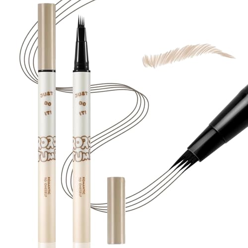 Microblading Augenbrauenstift, 2024 Augenbrauenstift, 3D Augenbrauenstift Wasserfest Mit 4 Gabelspitzen Erzeugt Mühelos Natürlich Aussehende Brauen für Männer Und Frauen(Braun) ﻿ von PVFZXS