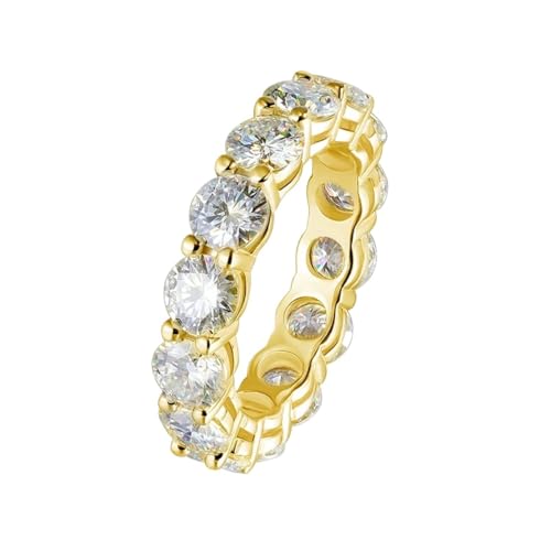 PVUVTNAHW 0,5 ct Moissanite Ring Labor Diamant Ringe frauen Hochzeit Schmuck Vergoldet S925 Silber(Gold,9) von PVUVTNAHW