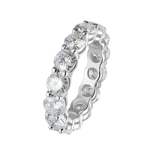 PVUVTNAHW 0,5 ct Moissanite Ring Labor Diamant Ringe frauen Hochzeit Schmuck Vergoldet S925 Silber(Silver,5.5) von PVUVTNAHW