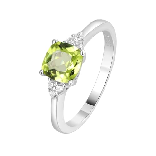 PVUVTNAHW 1,1 ct Echter Natürlicher Peridot 925 Sterling Silber Solitärring for Damen(6) von PVUVTNAHW