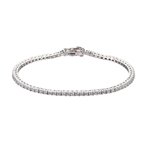 PVUVTNAHW 2MM 0,03 Karat Echt Moissanite Frauen Tennis Kette Armband Edlen Schmuck 925 Sterling Silber(Moissanite_16cm) von PVUVTNAHW
